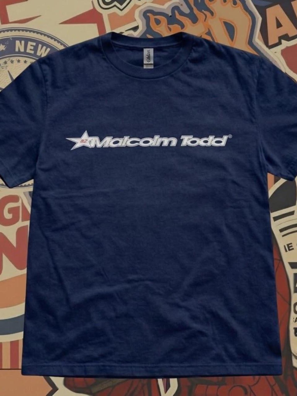 Gildan Navy Malcolm Todd Logo Tee